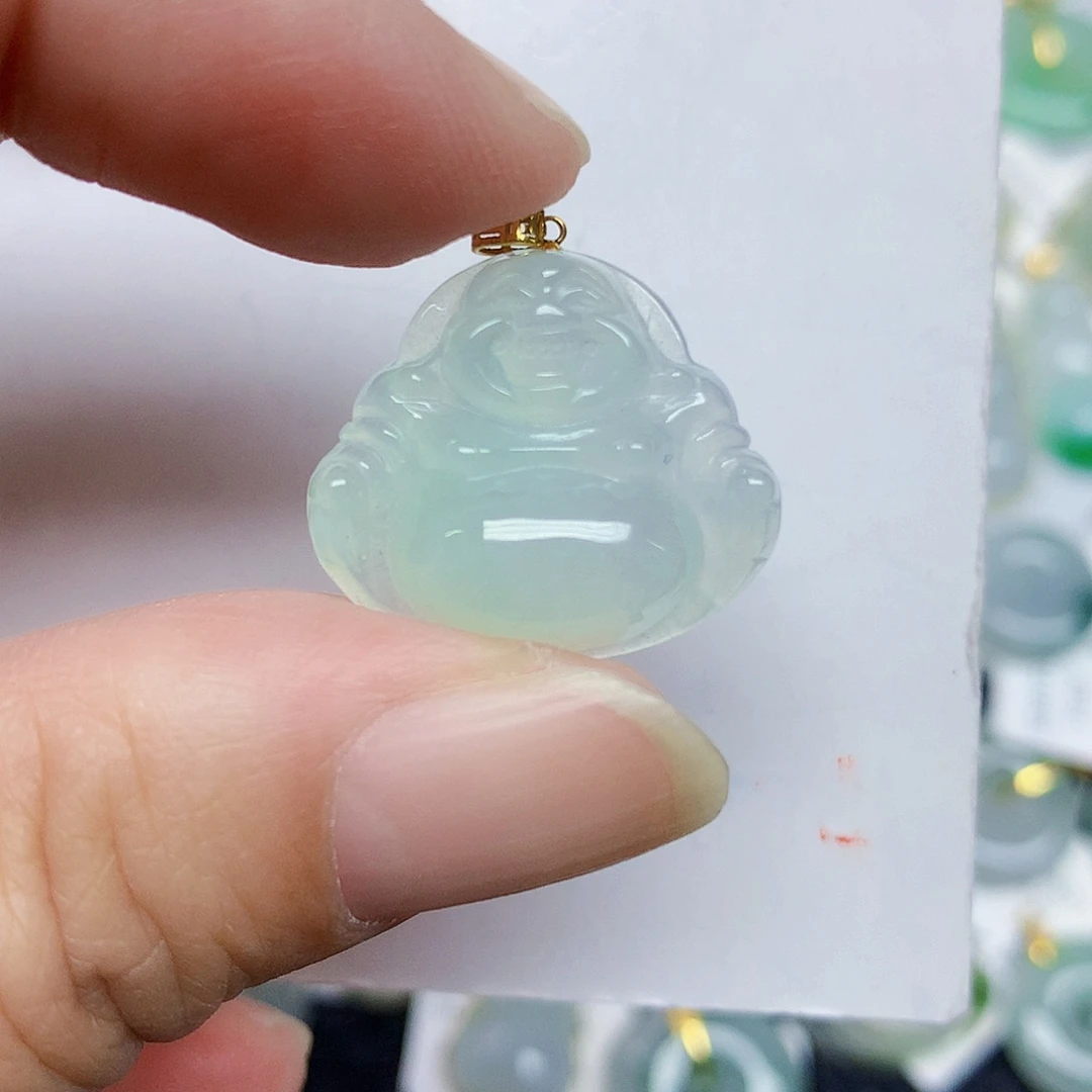 翡翠18K金镶嵌颈饰356789