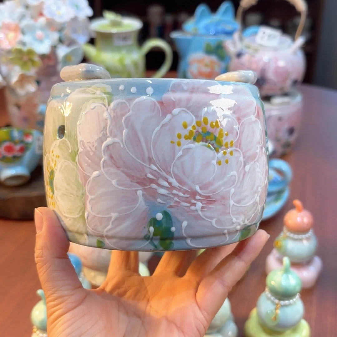 景德镇手绘高温釉下彩陶瓷茶具