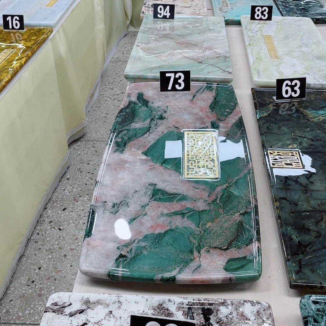 Y****天然奢石百搭菲绿茶盘80*35