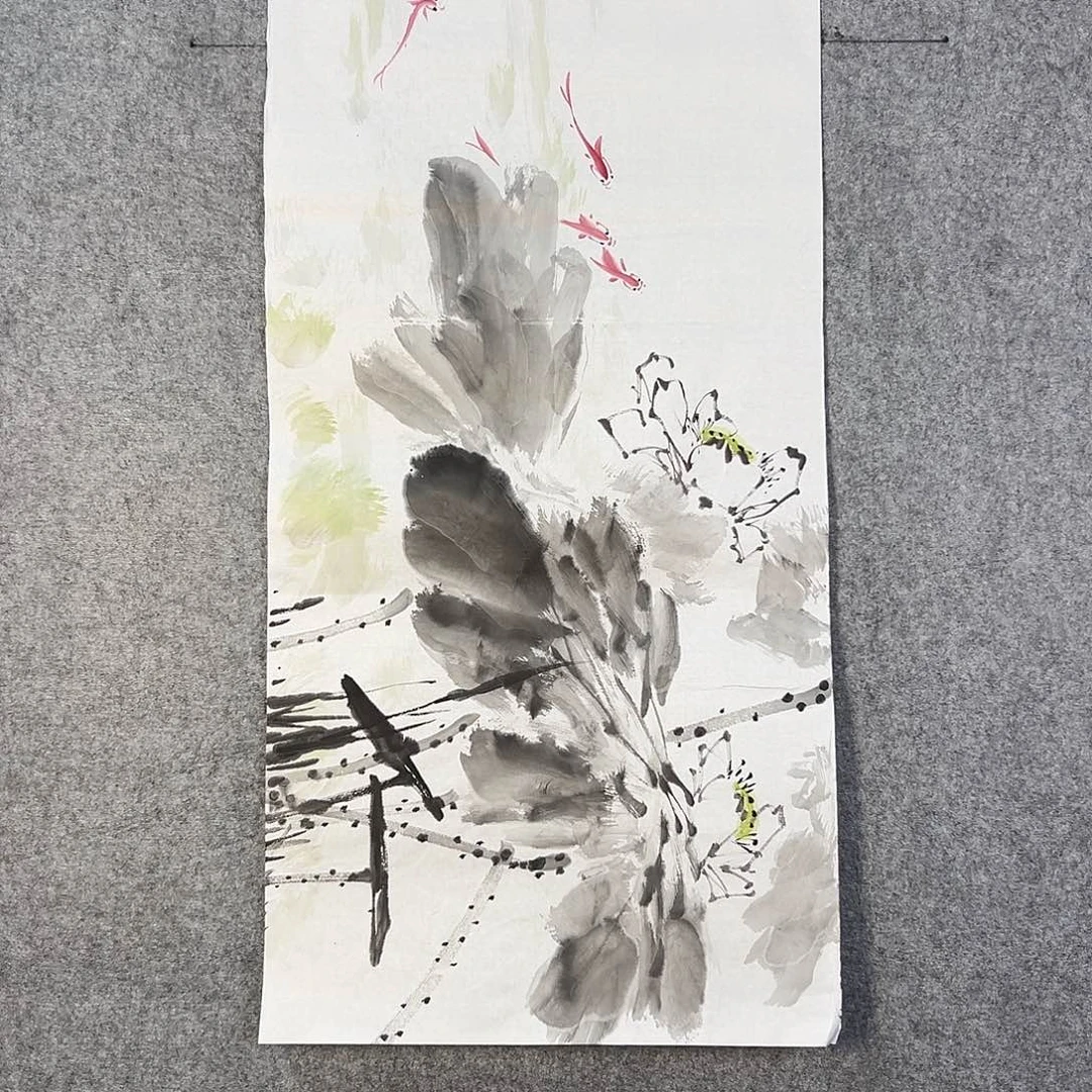 国画637 牡丹之花之叶的颜色与花色