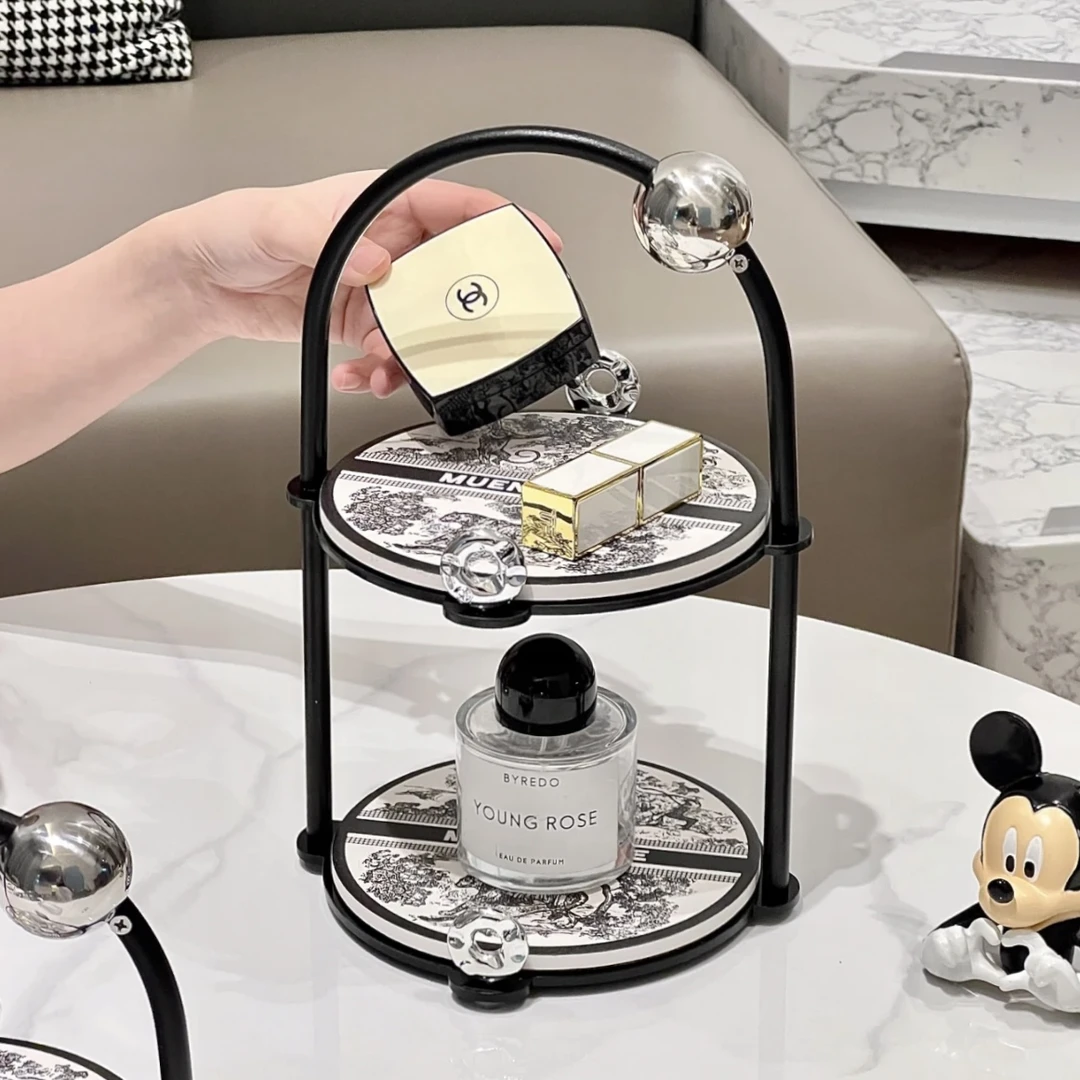 铁艺陶瓷化妆品置物架ins香水收纳架浴室梳妆台首饰桌面展示架