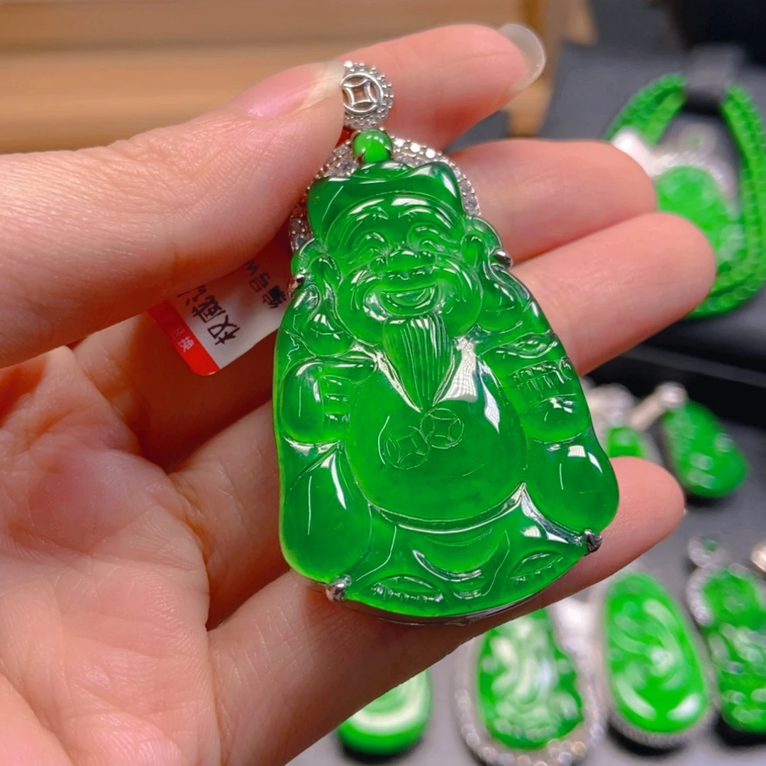 翡翠银S925镶嵌吊坠(不含链)