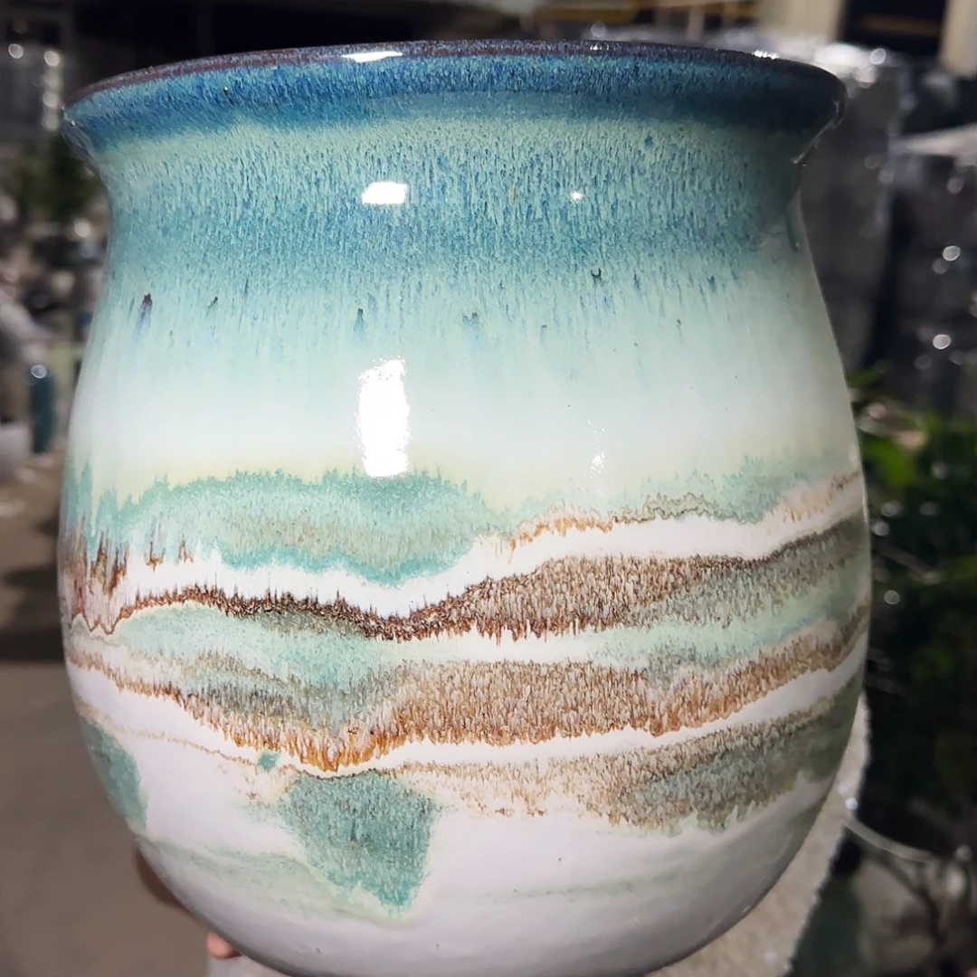 紫砂花盆高25口22