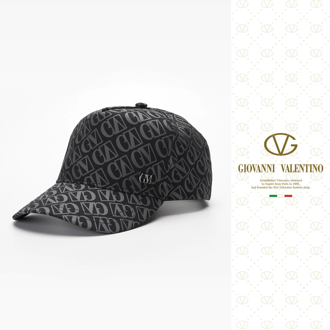 印花黑色百搭透气经典黑白专柜同款新款舒适时尚满印男式棒球帽