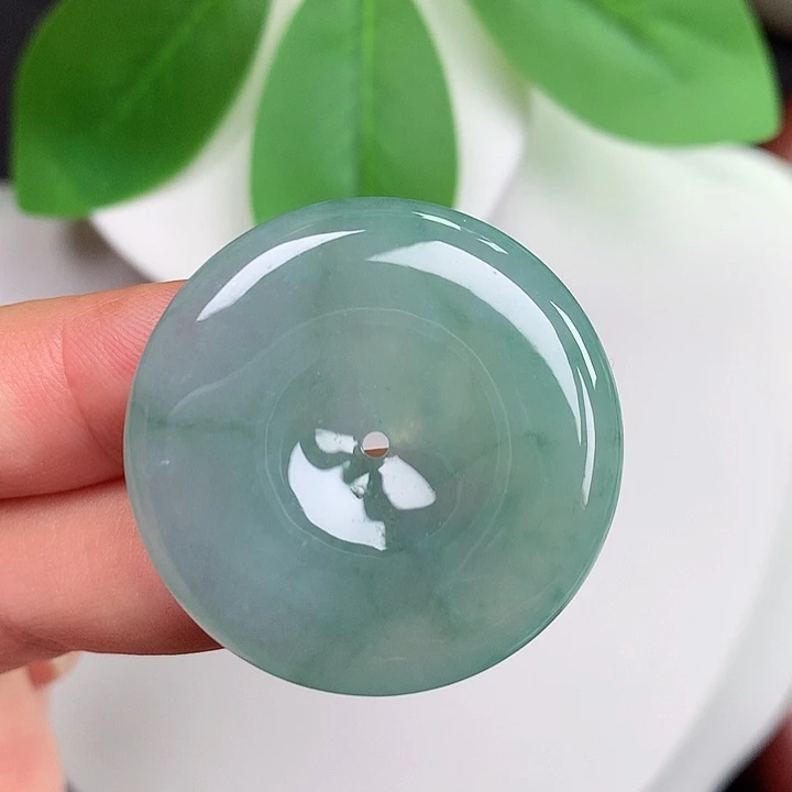 翡翠未镶嵌颈饰平安扣 33.3x6.0mm