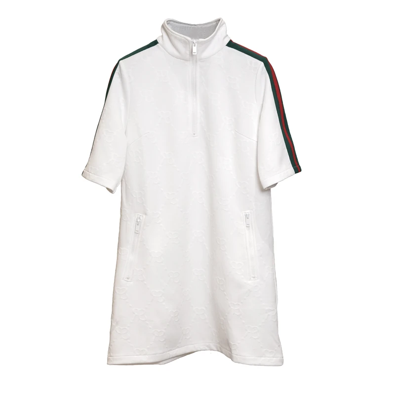 小七【BRSSIRIANA】潮牌暗纹字母提花连衣裙polo裙2210198