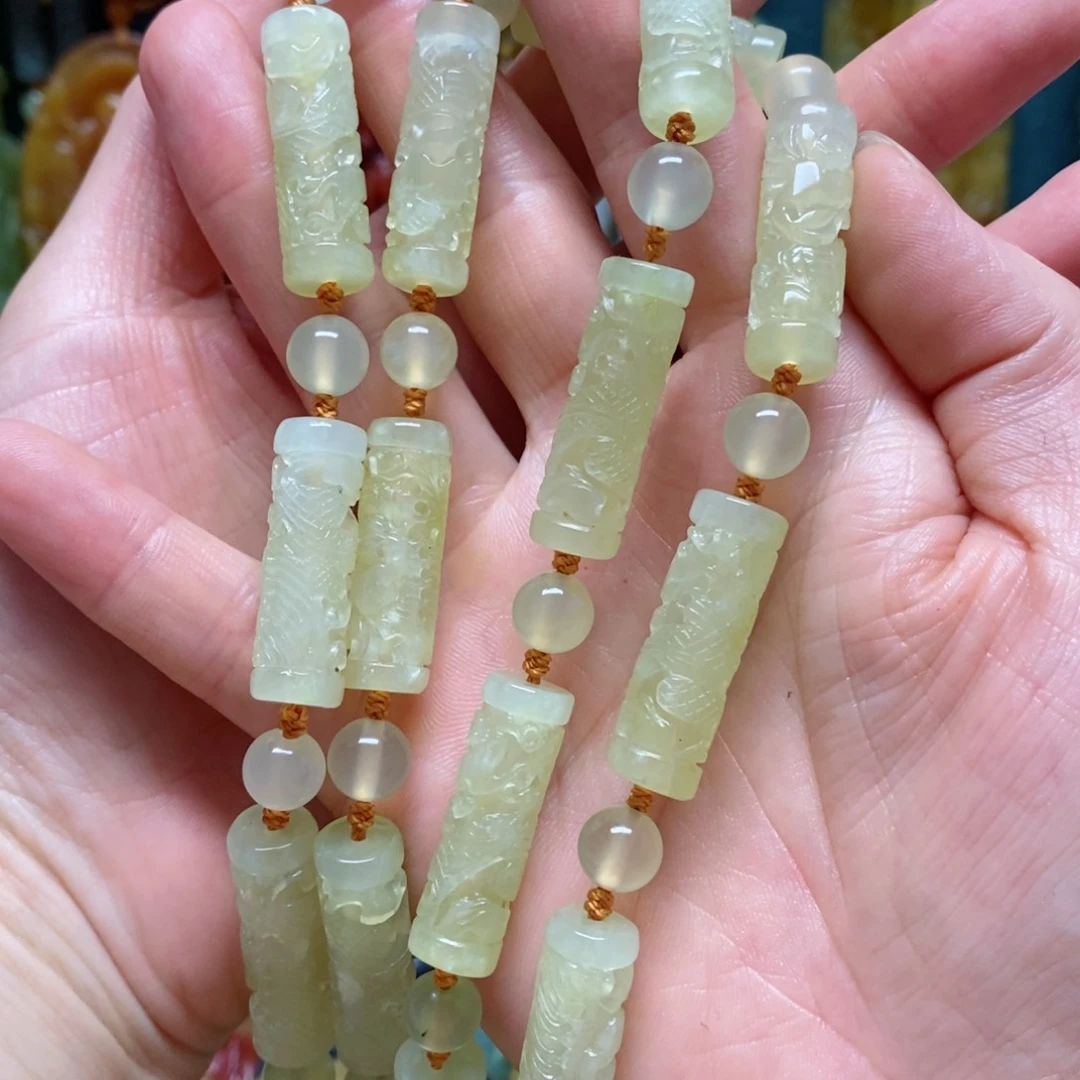 岫玉未镶嵌项链鲁