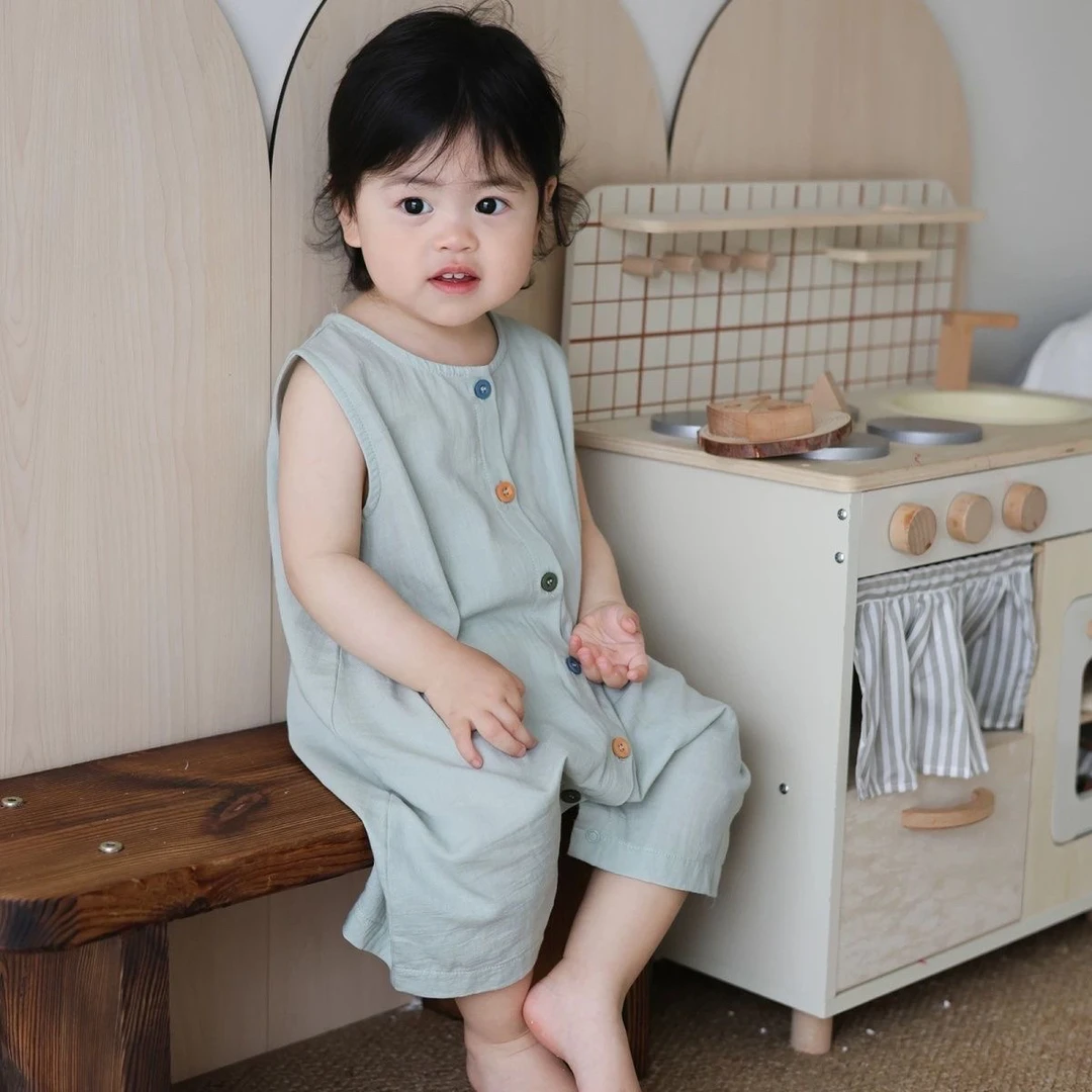0一3月婴儿衣服薄款夏婴幼儿无袖哈衣宝宝纯棉背心连体衣夏季