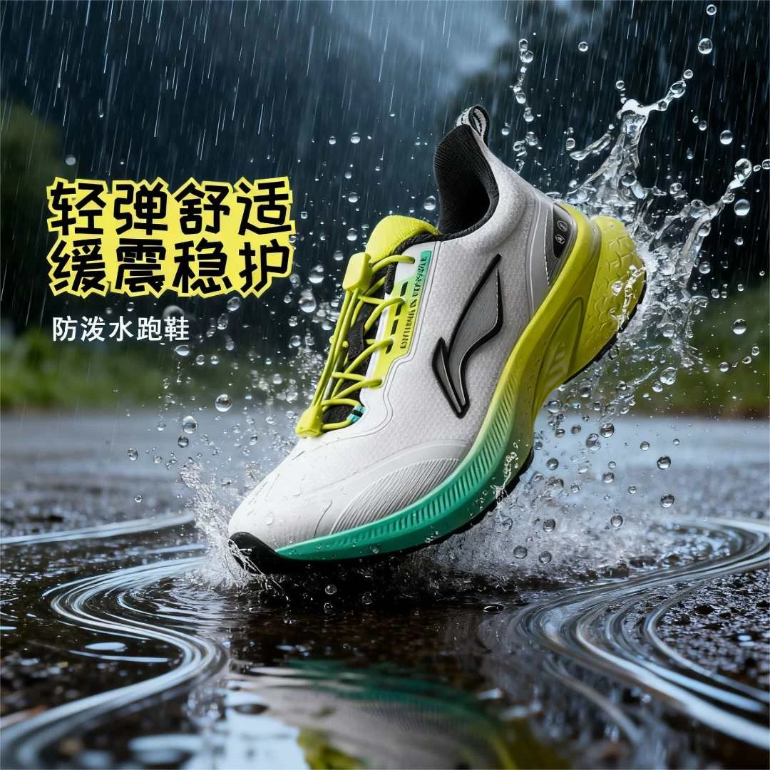 【巡航2V2 防泼水】李宁新品男女童秋冬缓震回弹儿童跑步鞋YKFV050