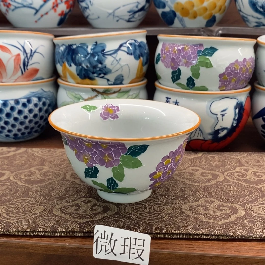 釉下手绘茶具微瑕