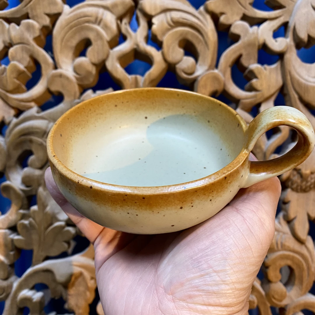 高颜值粗陶复古醋碟