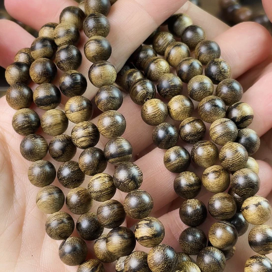 沉香手串米**喜越南芽庄老白棋玉化老料瘤疤虎皮0.8