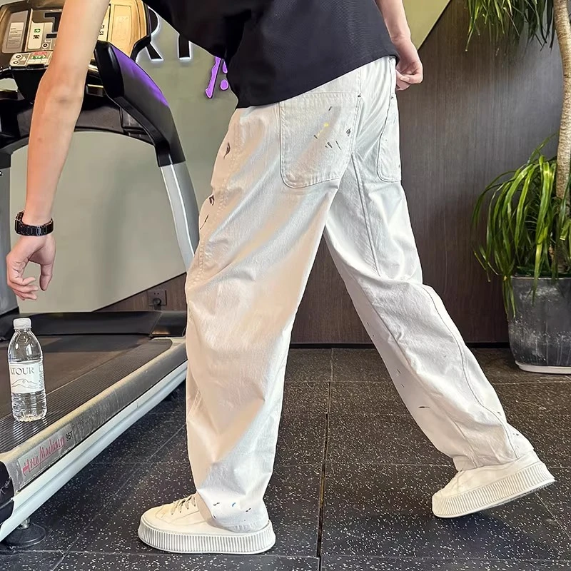 仓石一树夏季男士弯刀休闲裤潮牌时尚宽松百搭直筒裤轻奢痞帅男装