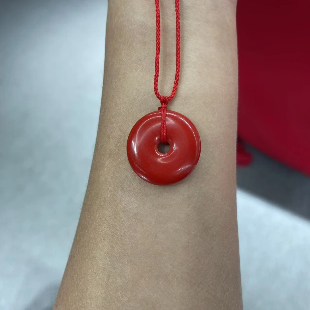 Gloire/古名 含辰砂工艺品【睿泽鉴宝】朱砂平安扣 GS0026