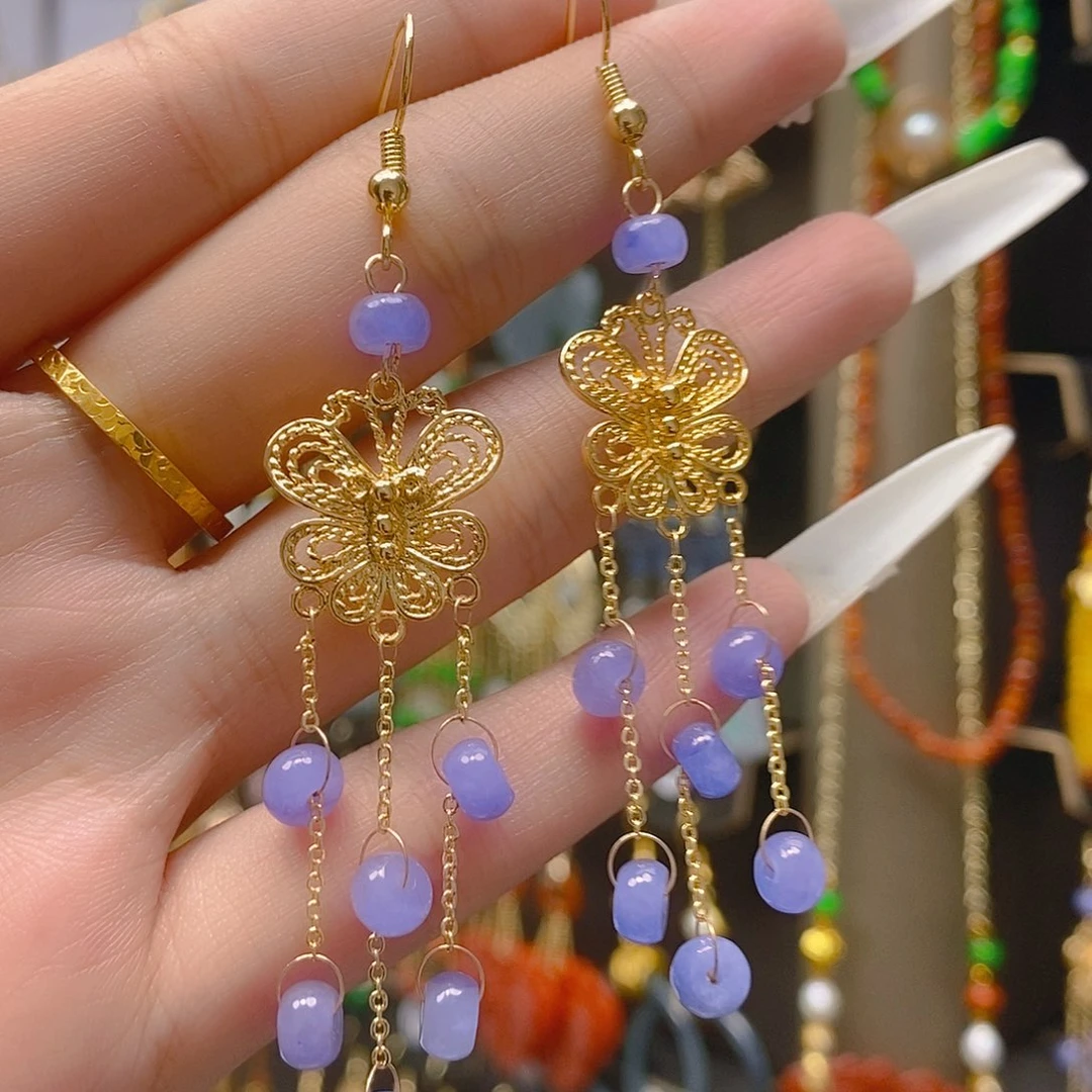 合金翡翠耳饰翡翠