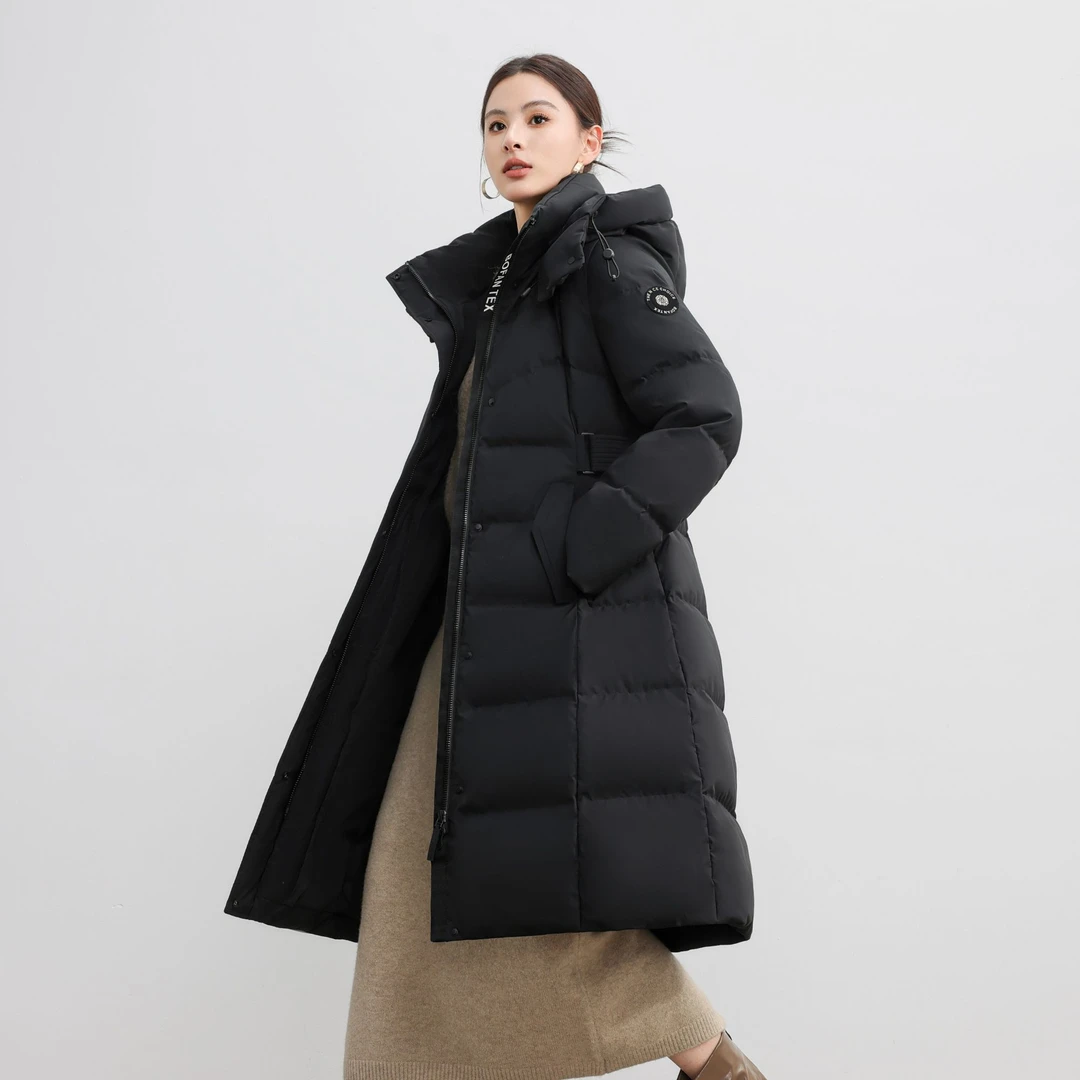 【佳佳专属】女款90白鸭绒保暖休闲加厚长款羽绒服H2410