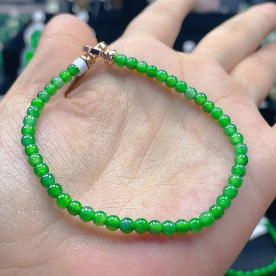 未镶嵌手链翡翠天然A货翡翠黄阳绿4