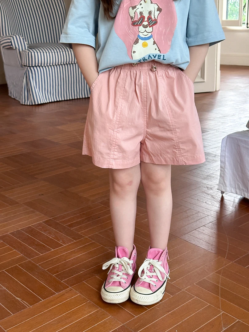 【薄款】儿童夏季韩版抽绳百搭休闲运动拼接三分热裤 25C158