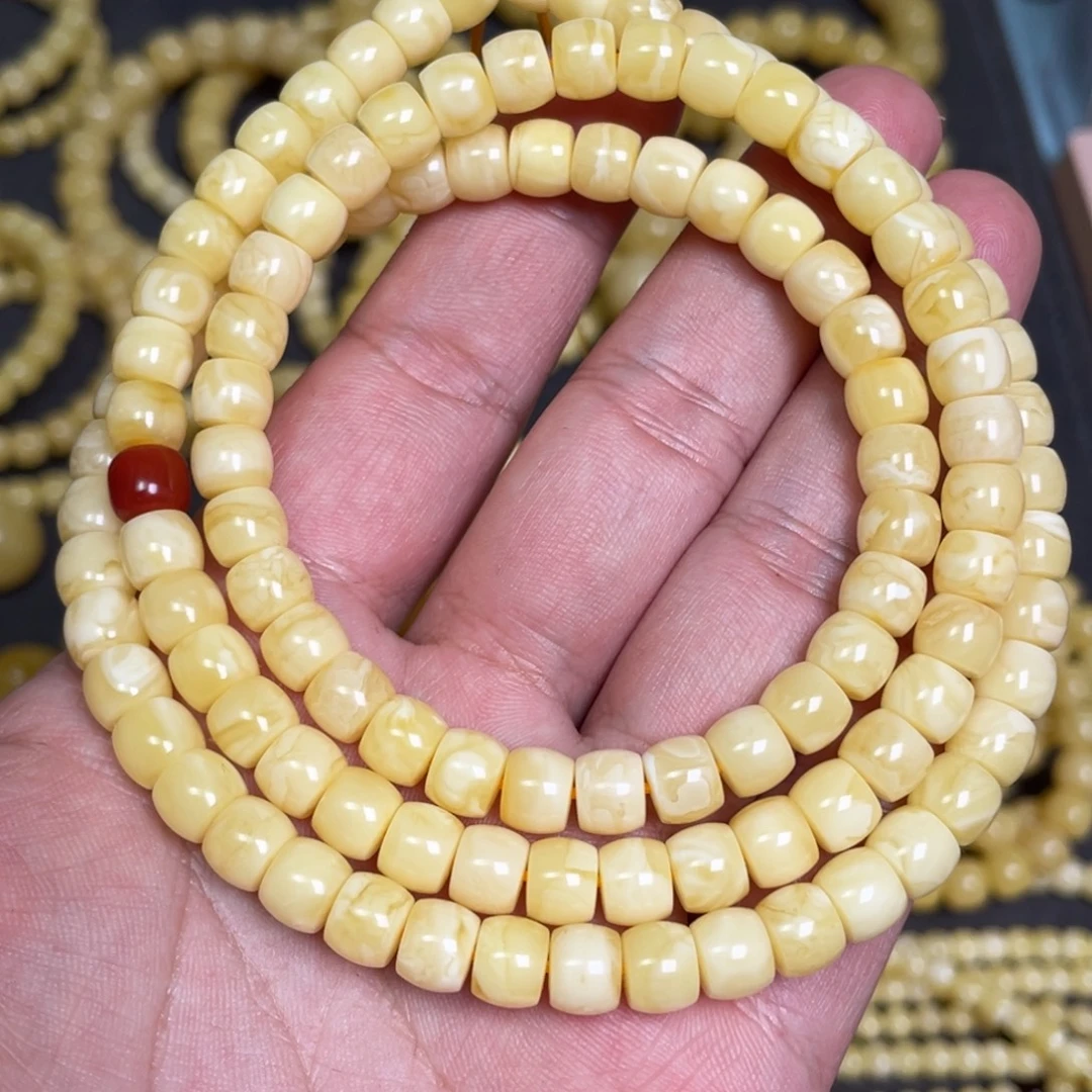 蜜蜡未镶嵌裸石蜜蜡佛珠7.3mm