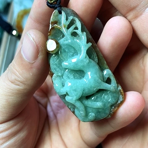颈饰未镶嵌翡翠福豆豆珠宝翡翠颈饰