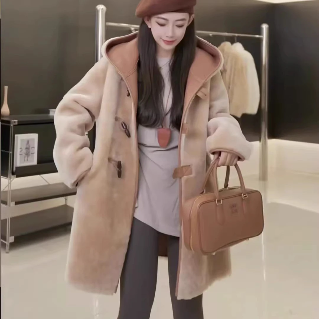 2025新款土耳其进口美利奴中长款双面穿连帽款皮毛一体