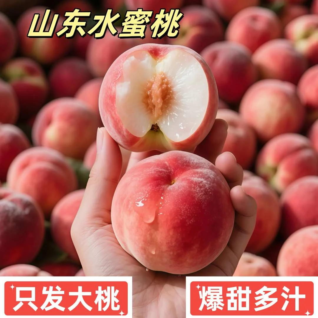 【山东春雪水蜜桃】头茬现摘爆汁脆甜果园现摘现发坏果包赔皮薄肉厚