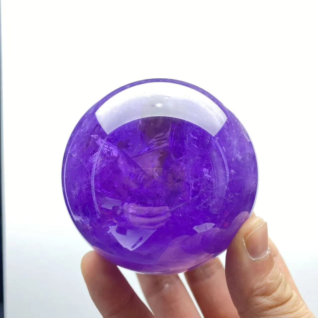P81巴西紫水晶球紫罗兰色居家办公店铺紫气东来装饰摆件开业礼品