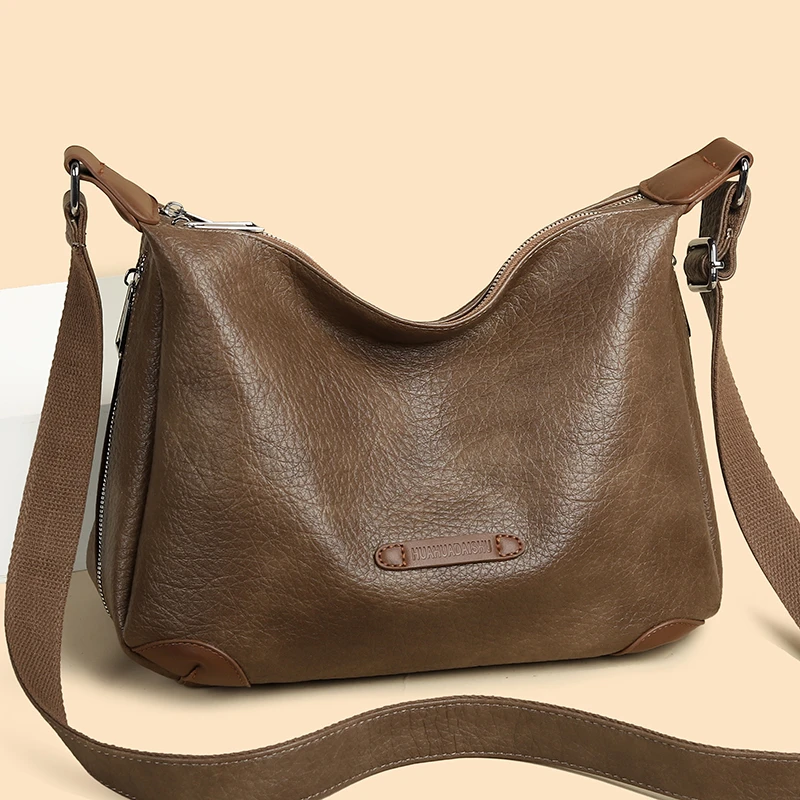 袋鼠蔓蔓雅源新款大容量通勤包百搭气质斜挎包妈妈复古简约单肩包