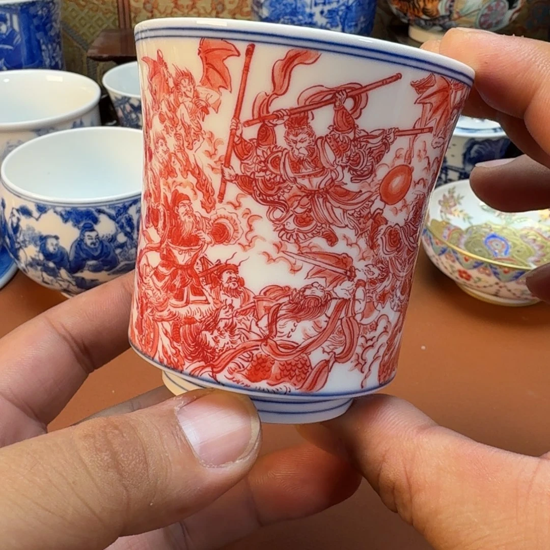 陶杯子景德镇全手工手绘陶瓷