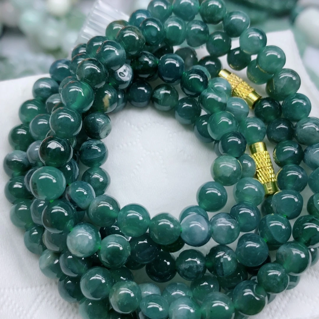 翡翠未镶嵌项链翡翠珠子批发