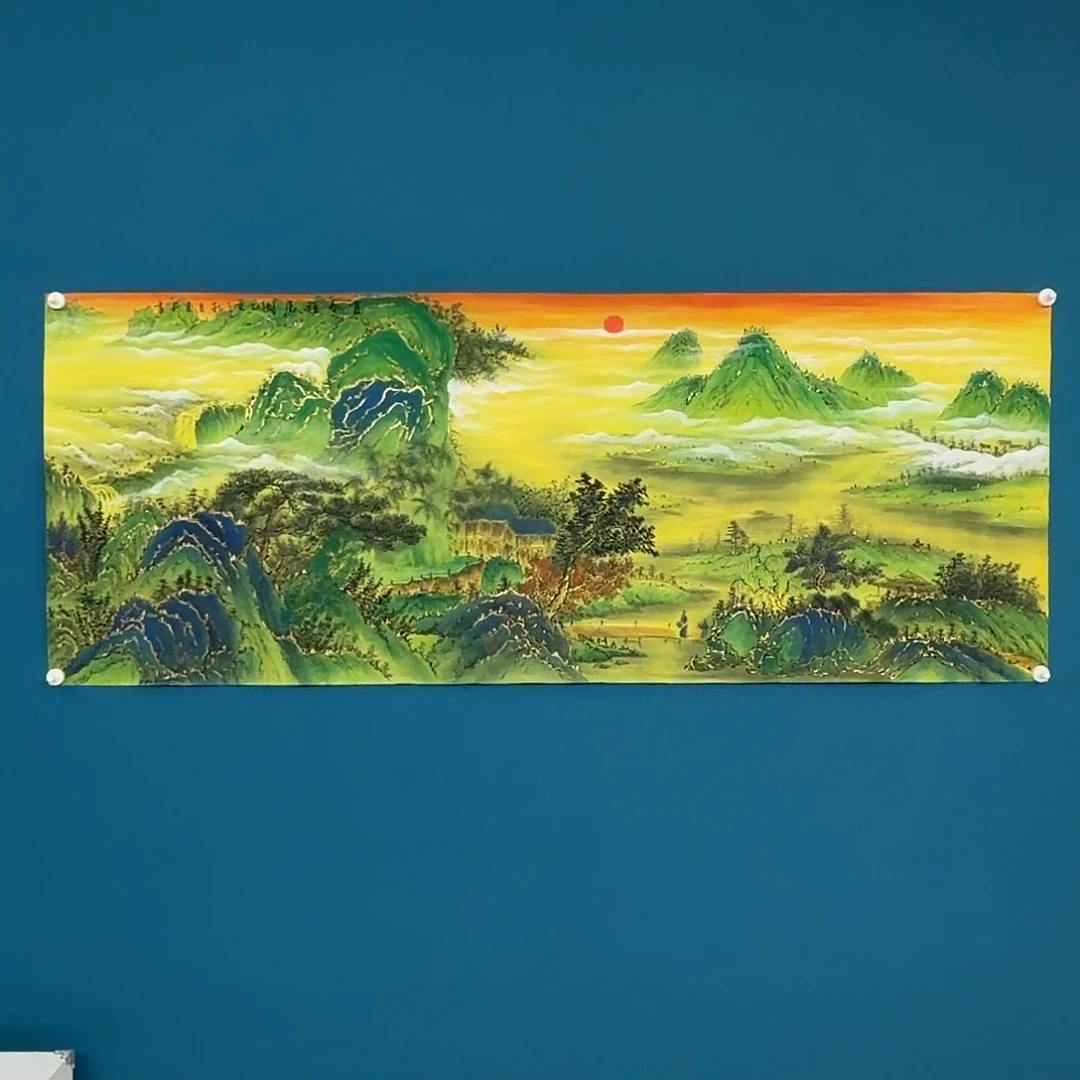 国画金碧山水，富春雅居图
