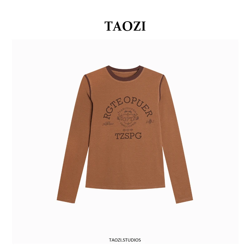 【汶汶】2025秋冬新款百搭简约时尚长袖上衣TZD052