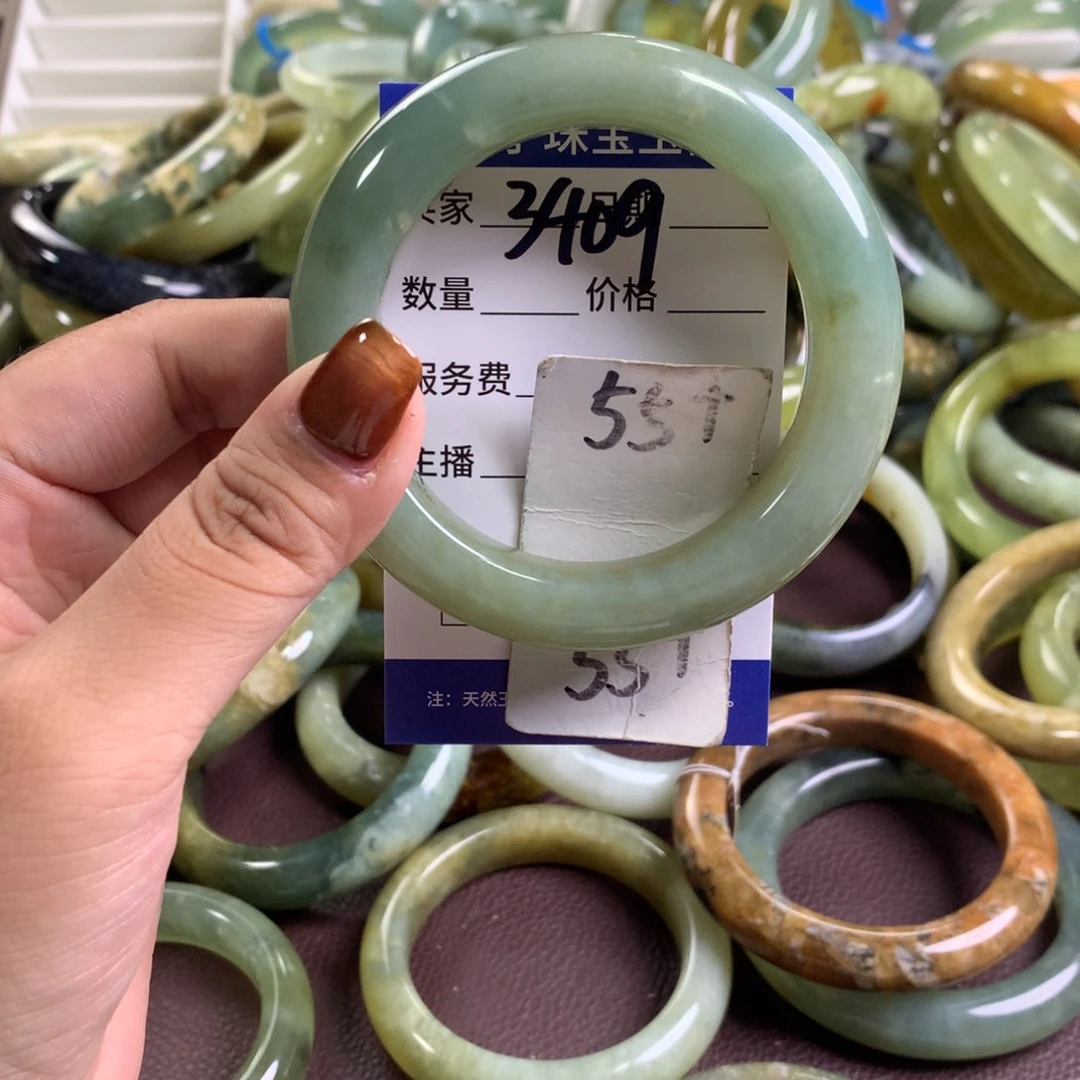 未镶嵌蛇纹石玉手镯3409