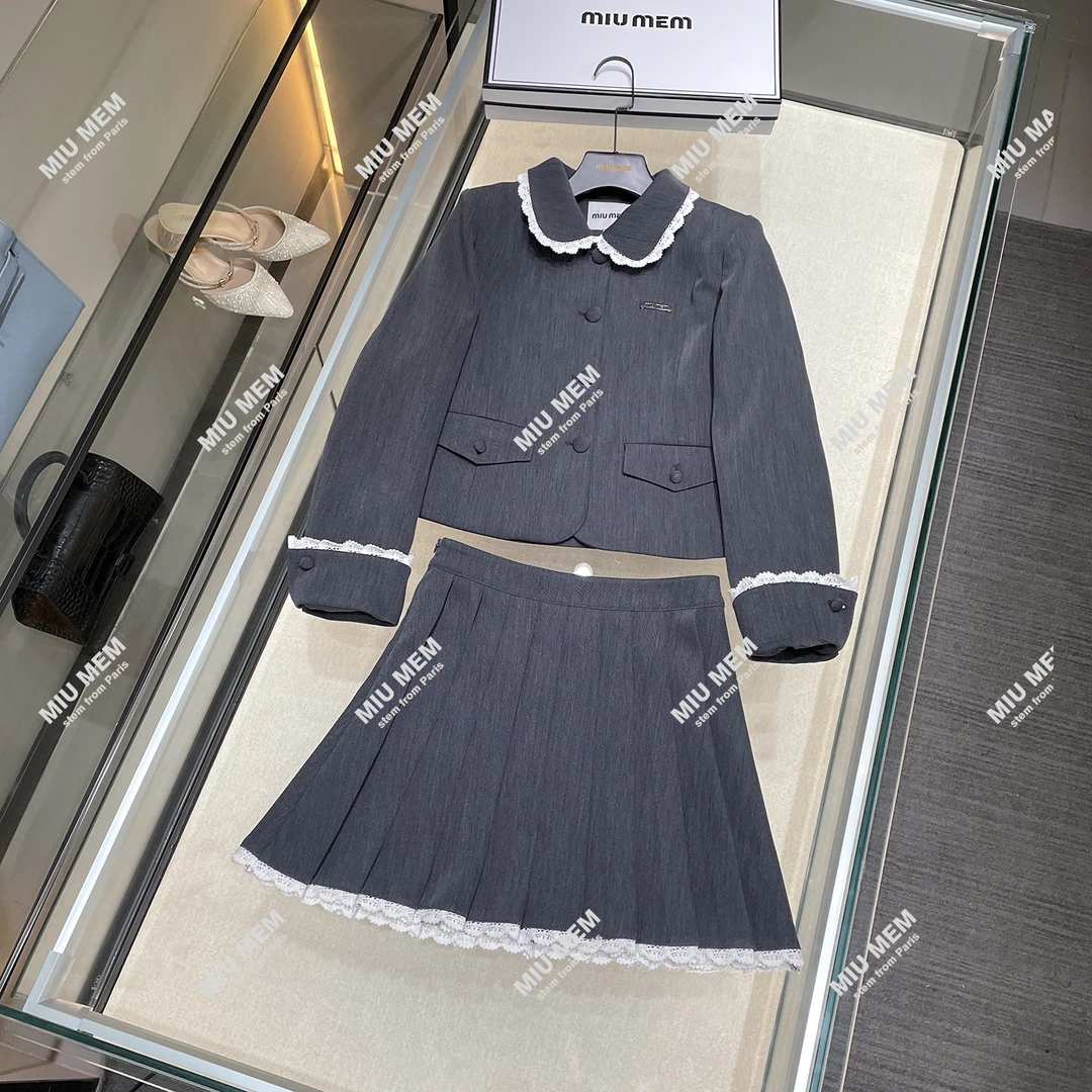 【安妮老板】MIUMEM花边千金风花边外套+半身裙两件套 DY5002