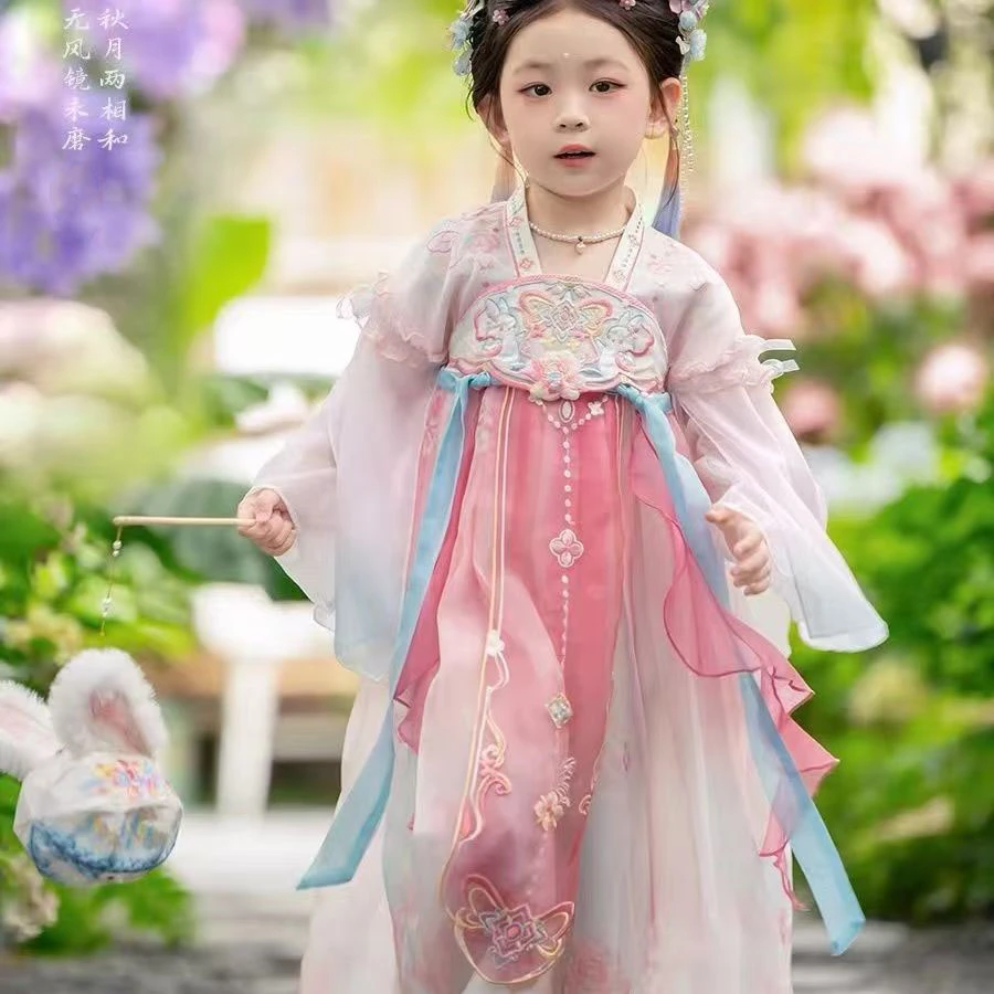 TYF004【嫦娥仙子】女童汉服2025春秋款仙气古风连衣裙嫦娥仙子古装
