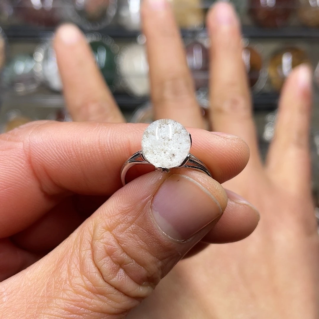 【闪购商品】水晶珠宝半成品银S925镶嵌戒指