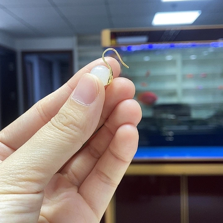 和田玉银S925镶嵌耳饰