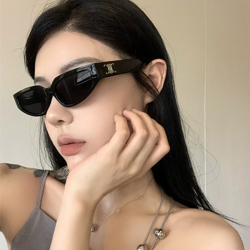 2025新款复古猫眼小框太阳镜女潮方圆脸网红欧美辣妹造型墨镜高级