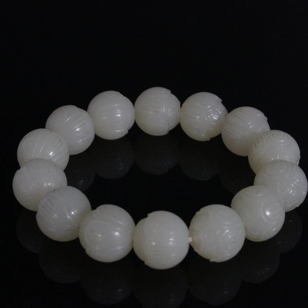 20世纪和田玉莲花手串/HY004120/金玉良缘/槐荫山房