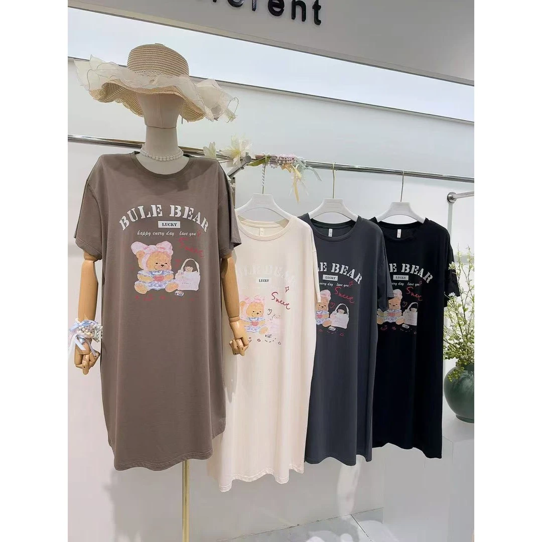 夏季亲肤美娜怡人短袖裙3906