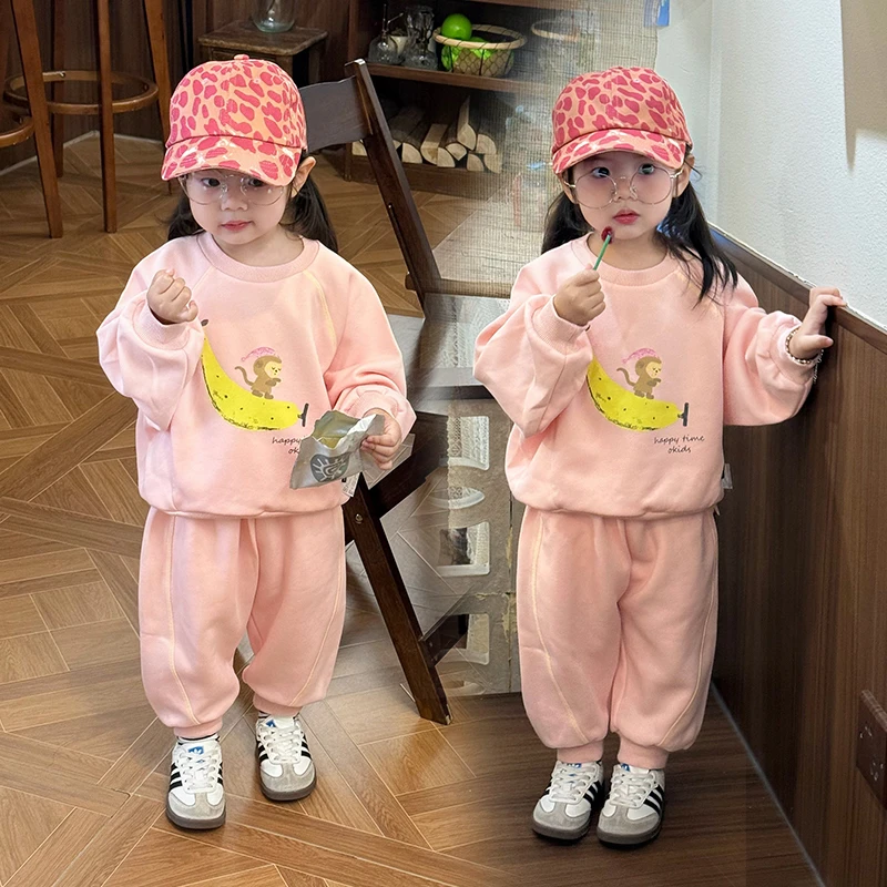 春秋女童长袖套装新款洋气女孩长袖长裤两件套可爱超萌儿童衣服潮