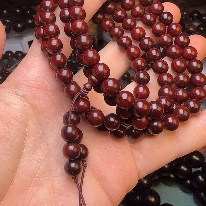 木小叶紫檀佛珠手链0.8泥料
