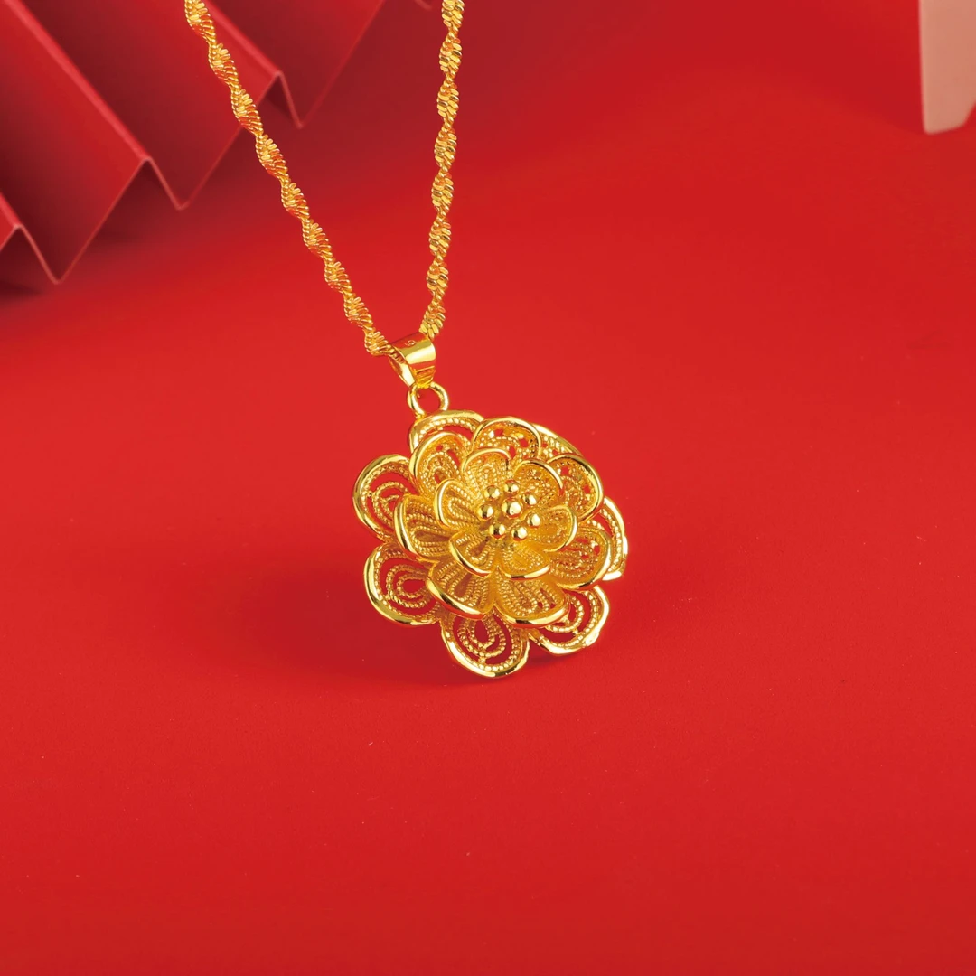 【活动专属】（CSDZ002）时尚精美掐丝拉花工艺花开富贵吊坠