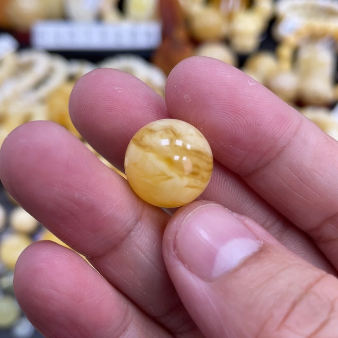 琥珀珠宝奇石未镶嵌15mm