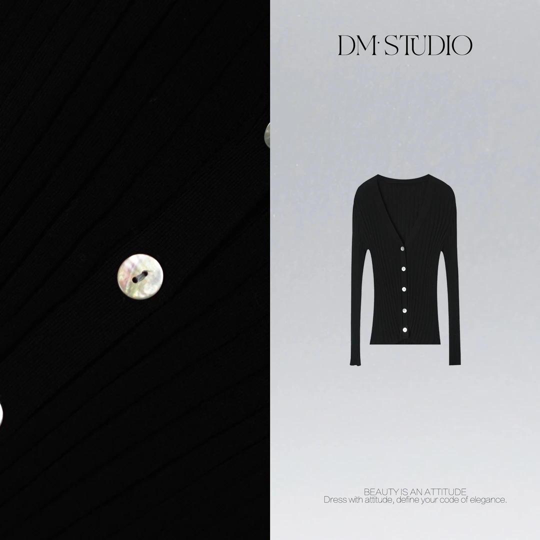 DEDM•STUDIO/修身精致感100%绵羊毛极简风V领针织衫2511ZZS/QM015