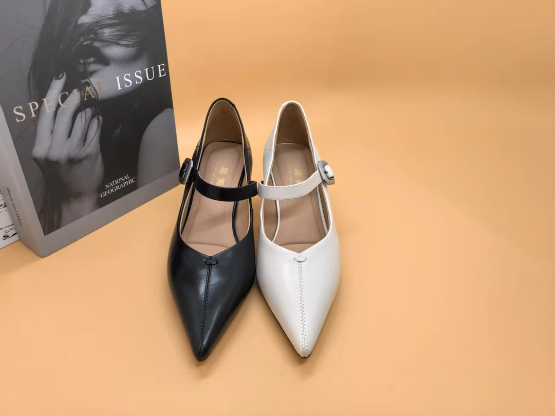 2025尖头高跟胎牛皮928-8时尚单鞋