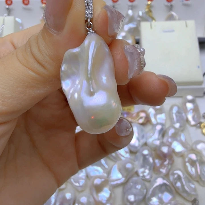 淡水珍珠银S925镶嵌颈饰