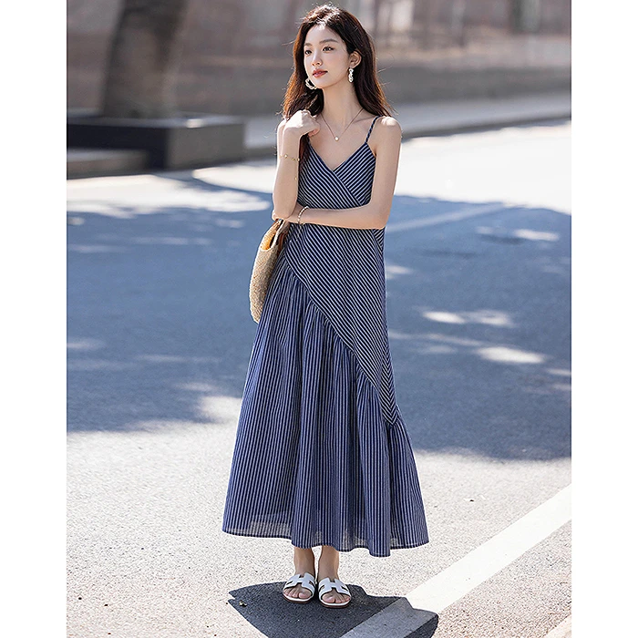 【女装优选DM】dme德玛纳吊带不规则A字女式连衣裙G540221572602