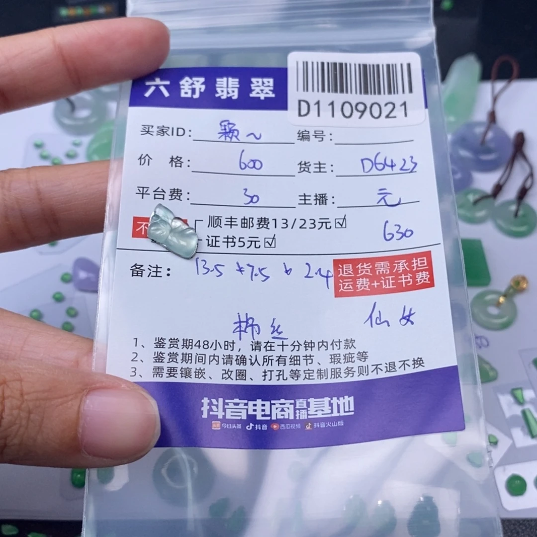 颗****翡翠未镶嵌颈饰D1109021