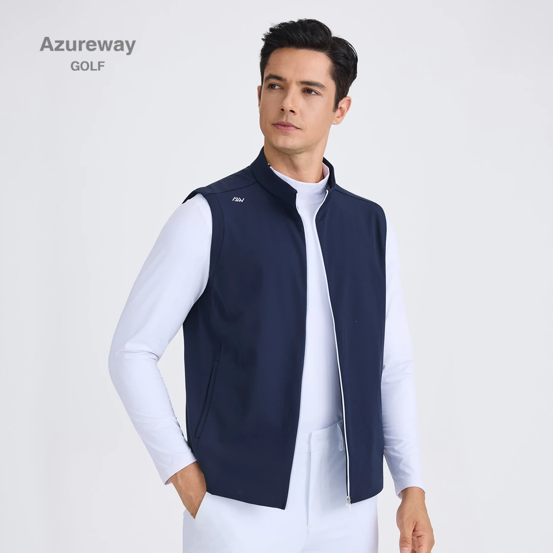 乐为25808新款高尔夫男士马甲秋冬保暖防风防水运动外套背心